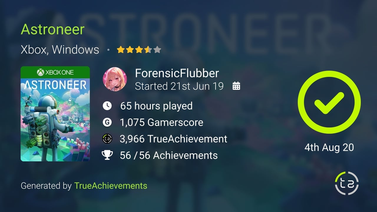 Astroneer achievement summary