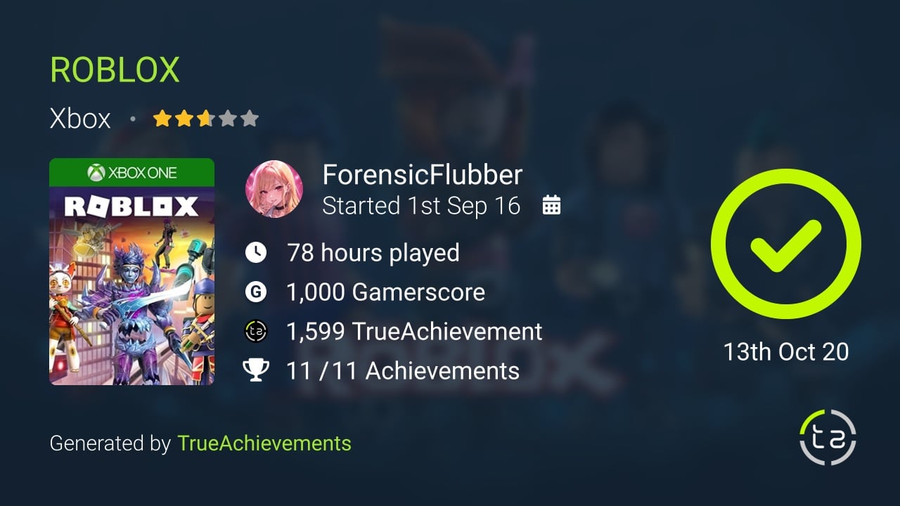 ROBLOX achievement summary