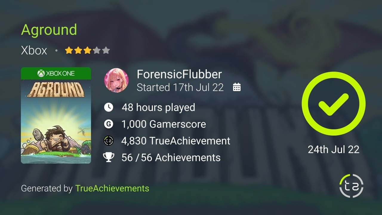 Aground achievement summary