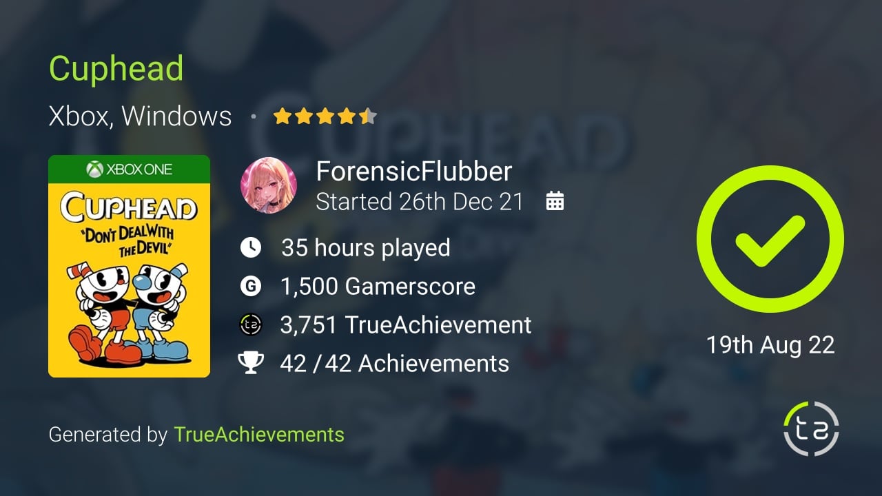 Cuphead achievement summary