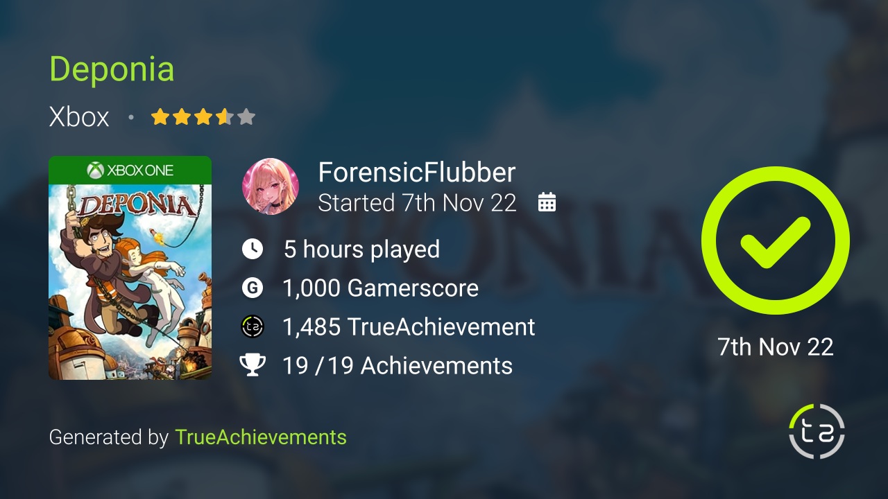 Deponia achievement summary