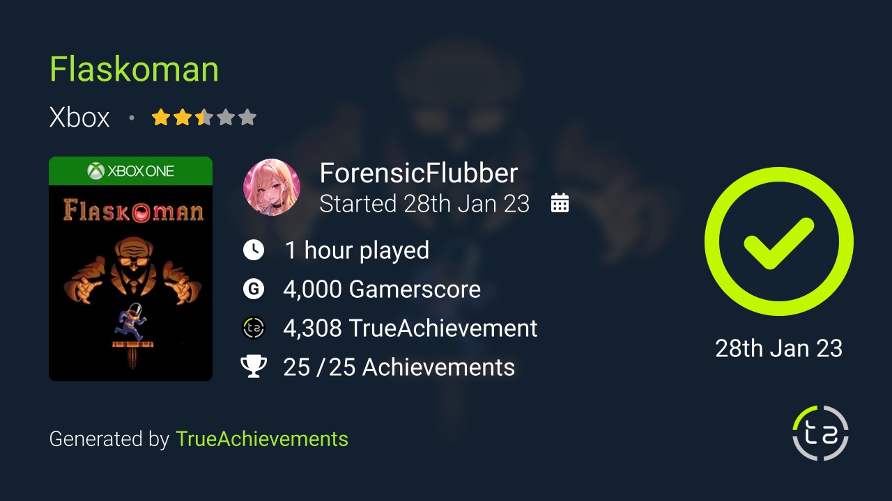 Flaskoman achievement summary