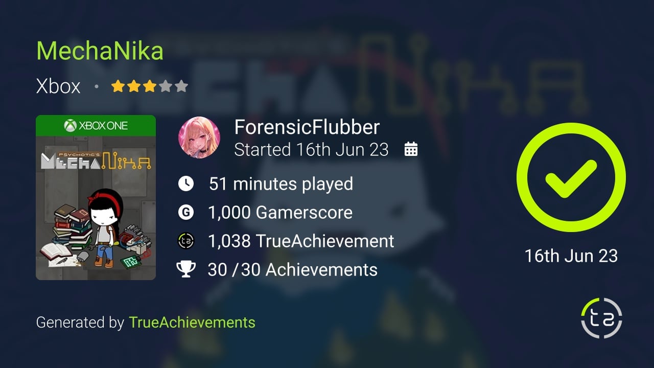 MechaNika achievement summary