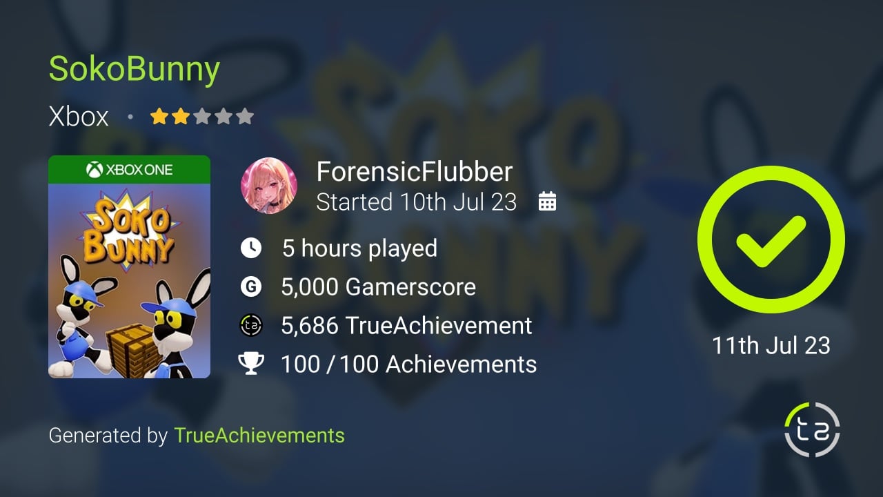 SokoBunny achievement summary