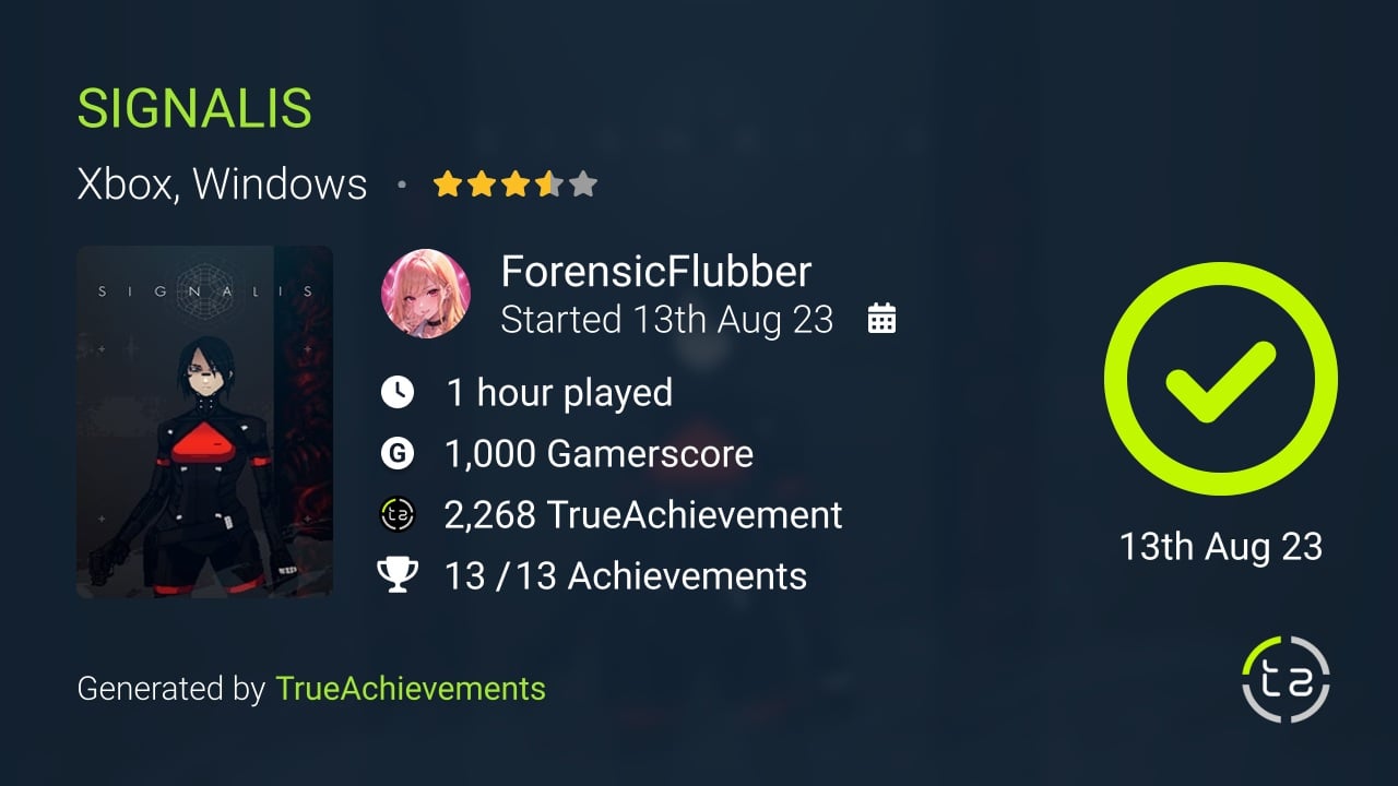 SIGNALIS achievement summary