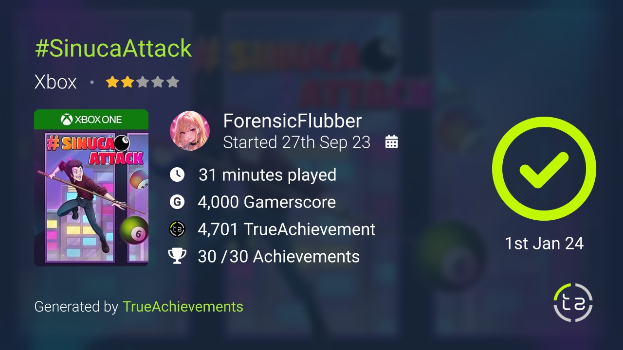 SinucaAttack achievement summary