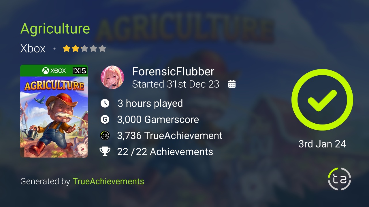 Agriculture achievement summary