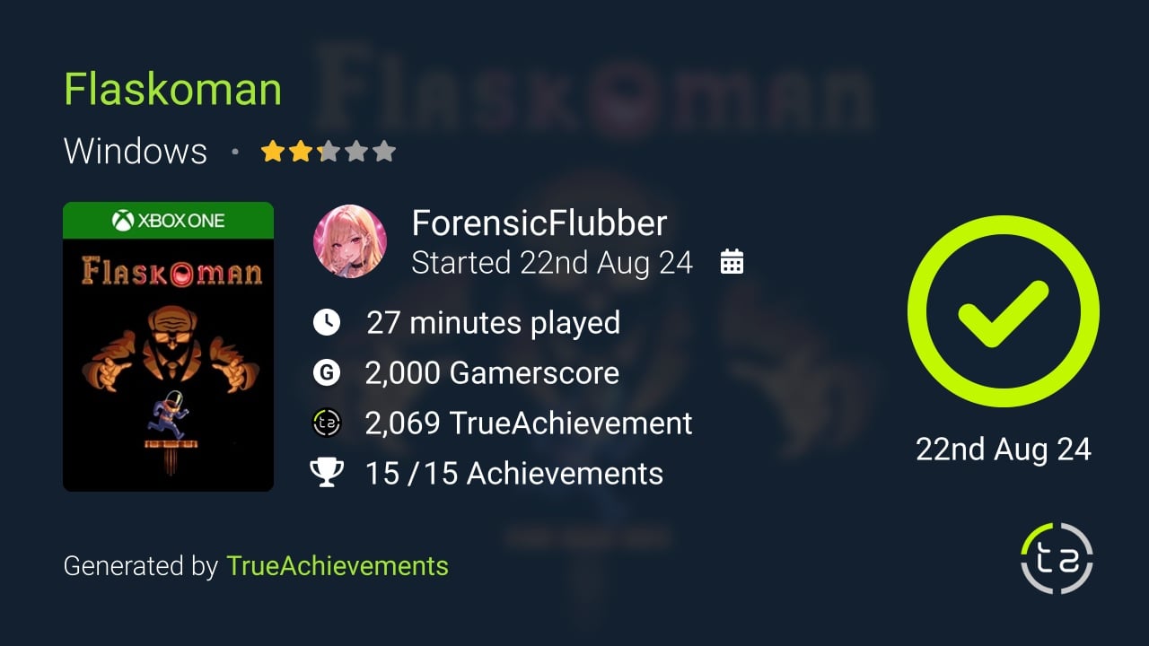 Flaskoman achievement summary
