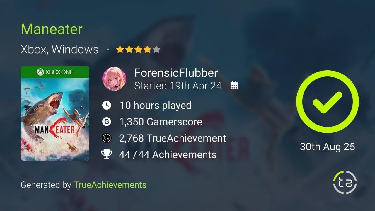 Maneater achievement summary