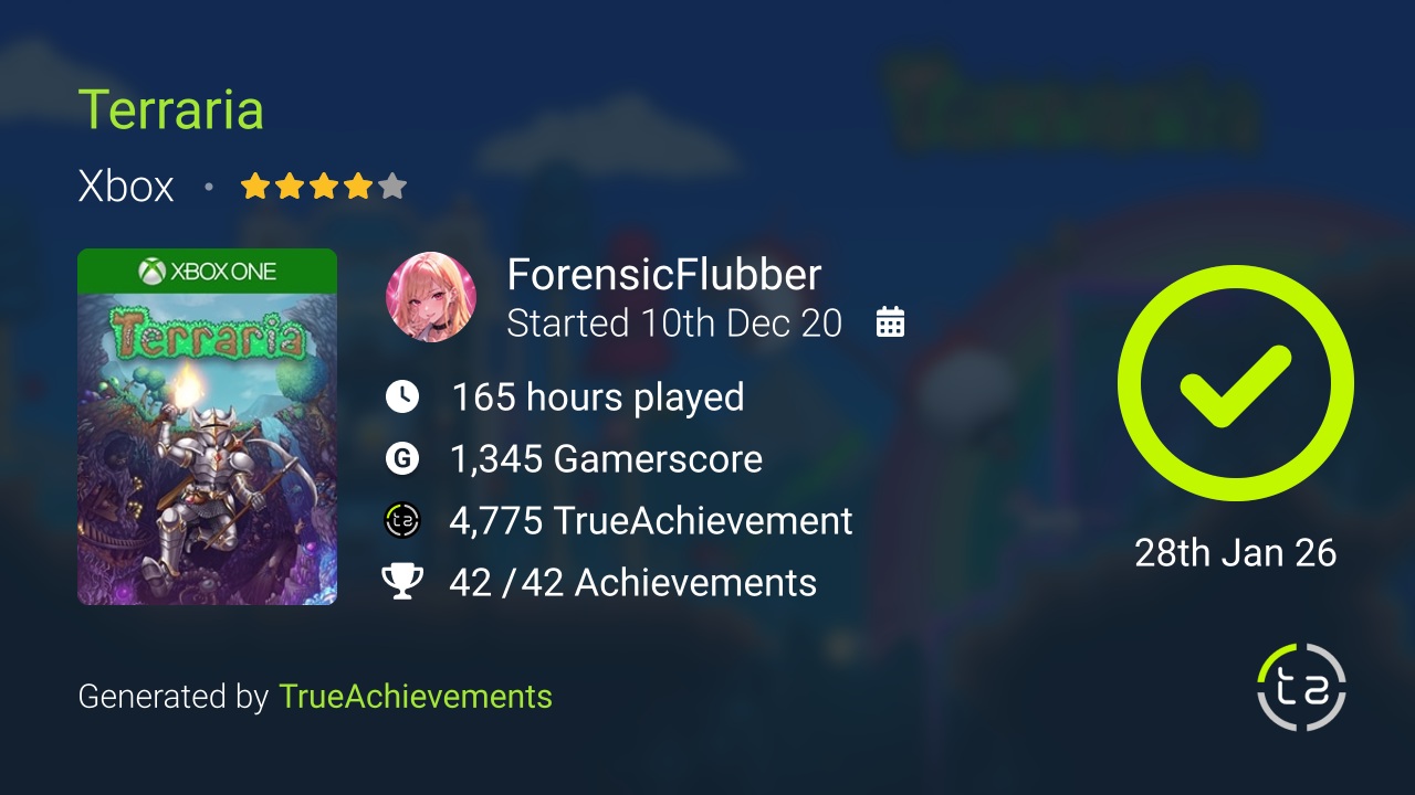 Terraria achievement summary